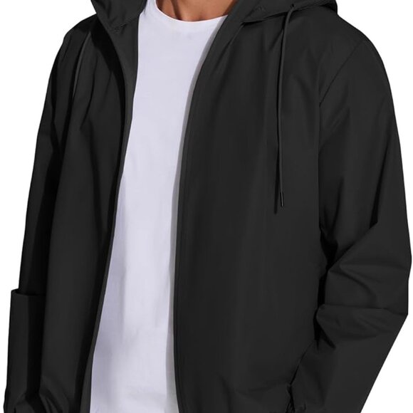 Packable Lightweight Waterproof Rain Jacket for Men's Outdoor Travel Activities - Picture 6 of 7